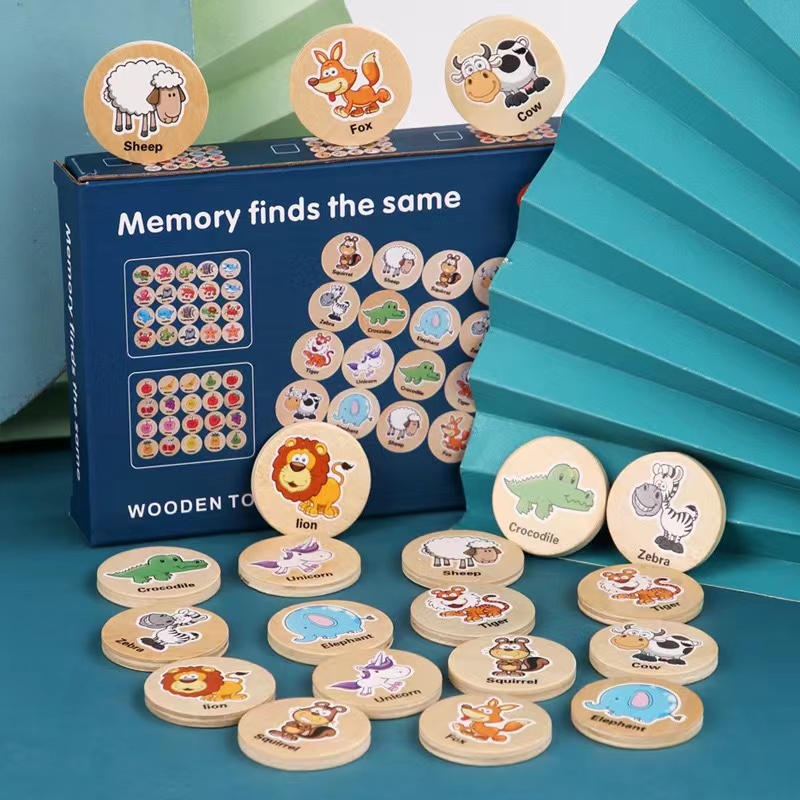 Board Game Oath - Children Educational Wooden Memory Game Animal