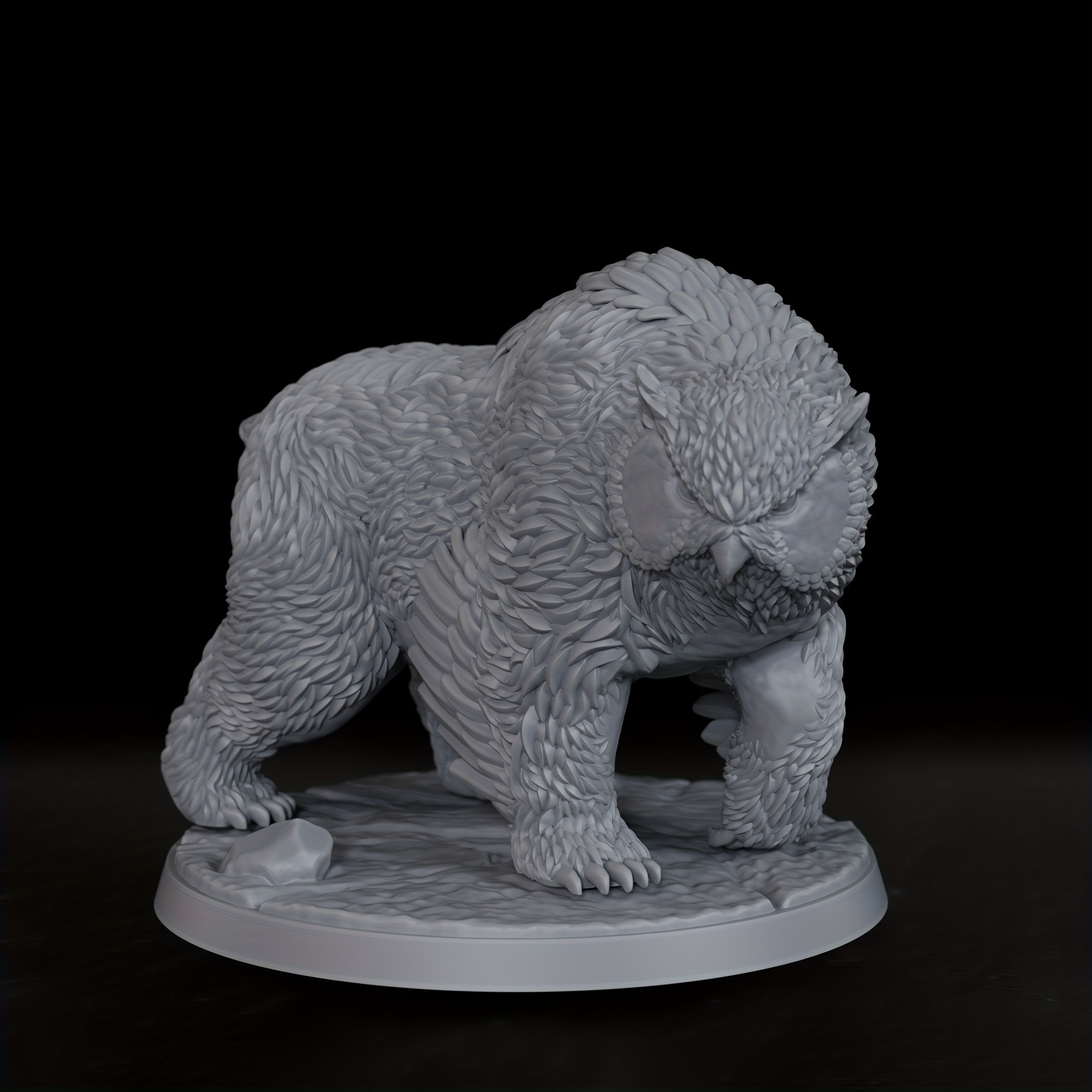 Board Game Zombie - DND Owlbear Miniature - Fantasy D&D