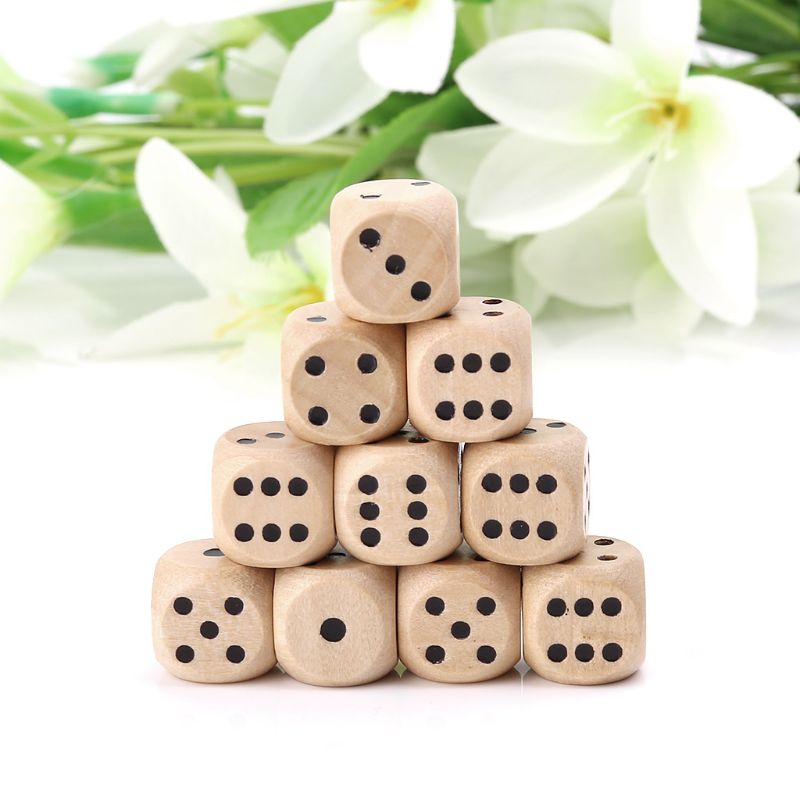 10Pcs Wooden 6 Sided D6 Faces  – Board Game Loop Bewertung und Preis