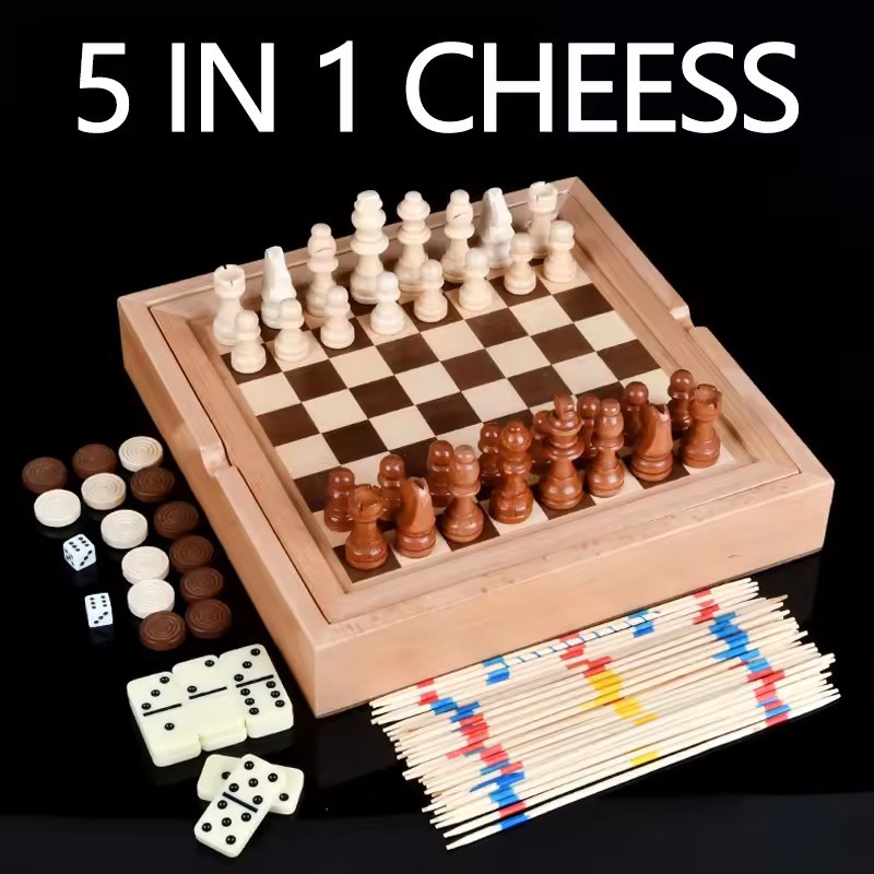 5 in 1 Wooden Chess Board Hand – Board Game Yearbook Bewertung und Preis