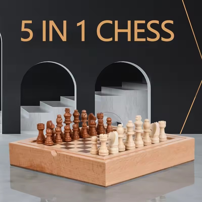5 in 1 Wooden Chess Board Hand – Board Game Yearbook Bewertung und Preis